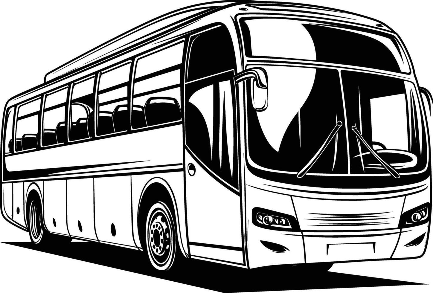 Bus Black And White Vector Art, Icons, and Graphics for Free Download