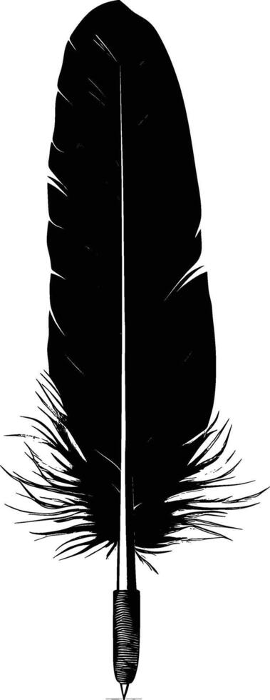 Featuring Simple quill pen feather black and white clip art. 47622793