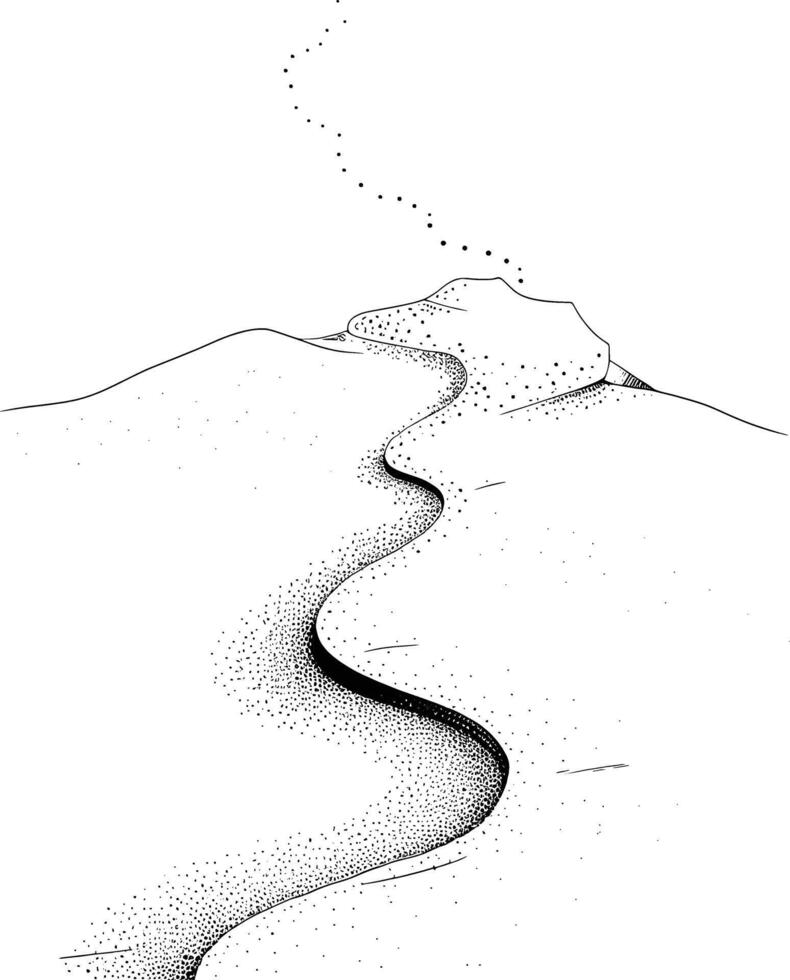 Visual Showing Simple black line drawing of a curved path 47622849 ...
