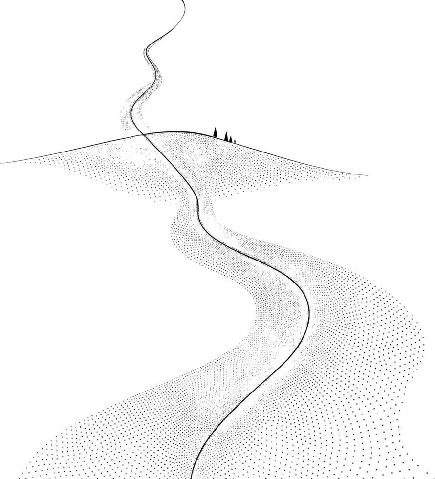Featuring Simple black line drawing of a curved path 47622850 Vector ...
