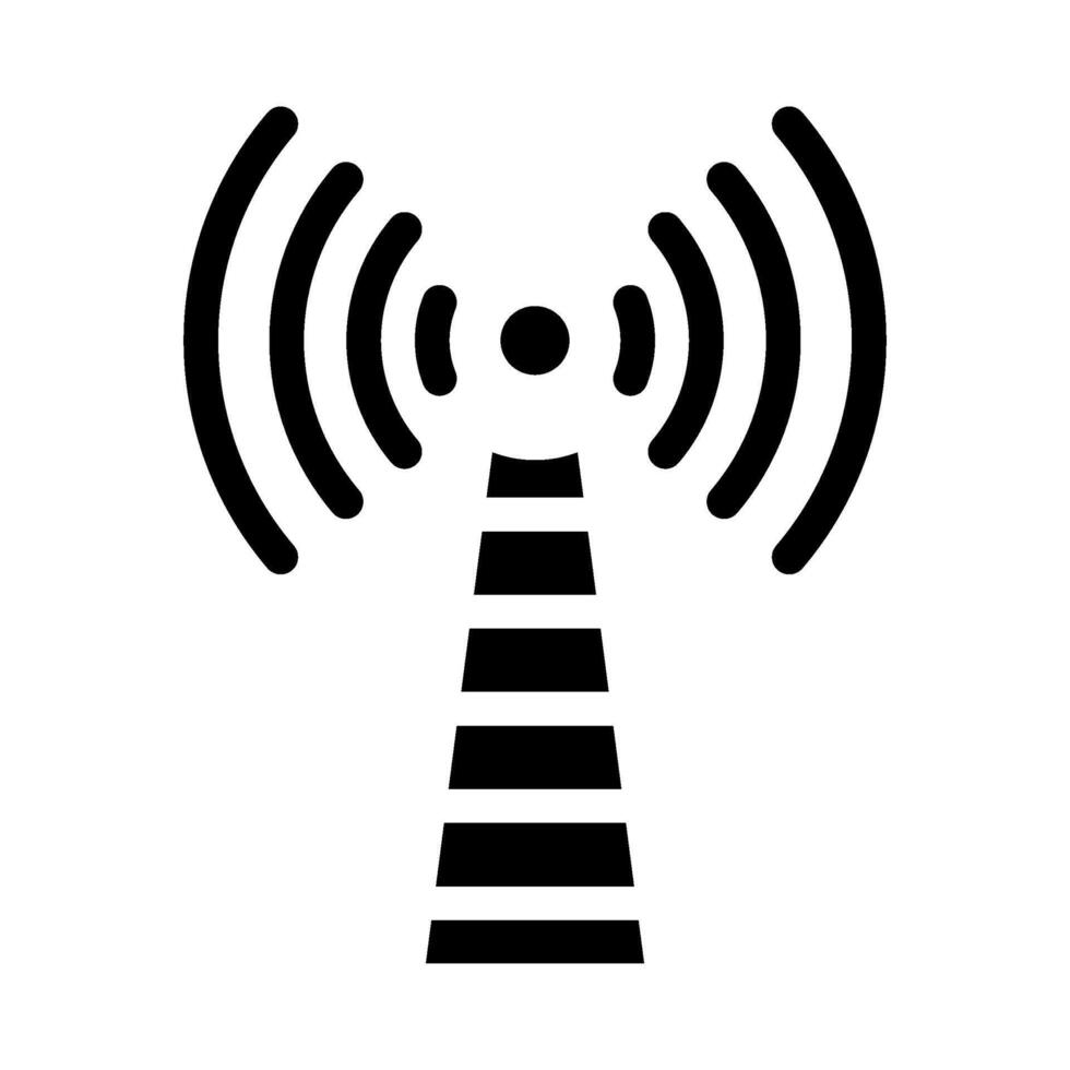 electromagnetic interference label glyph icon illustration vector