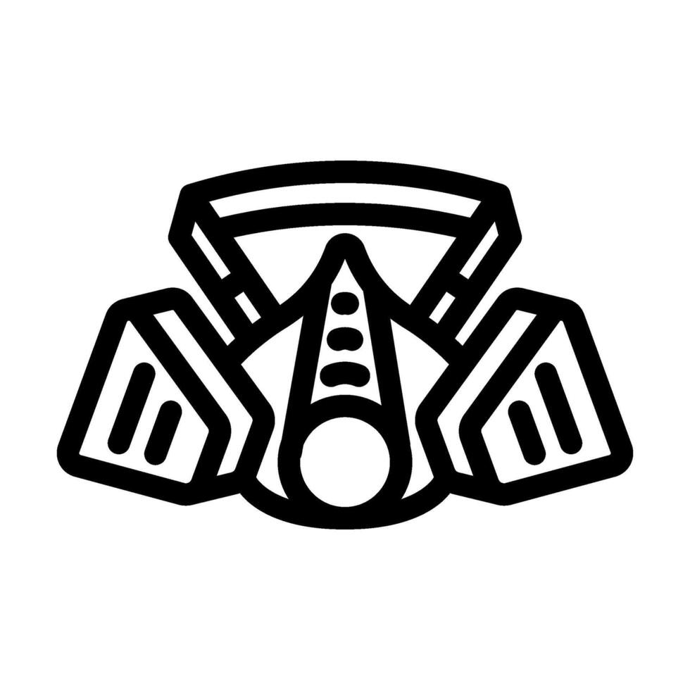 respirator ppe protective equipment line icon illustration vector