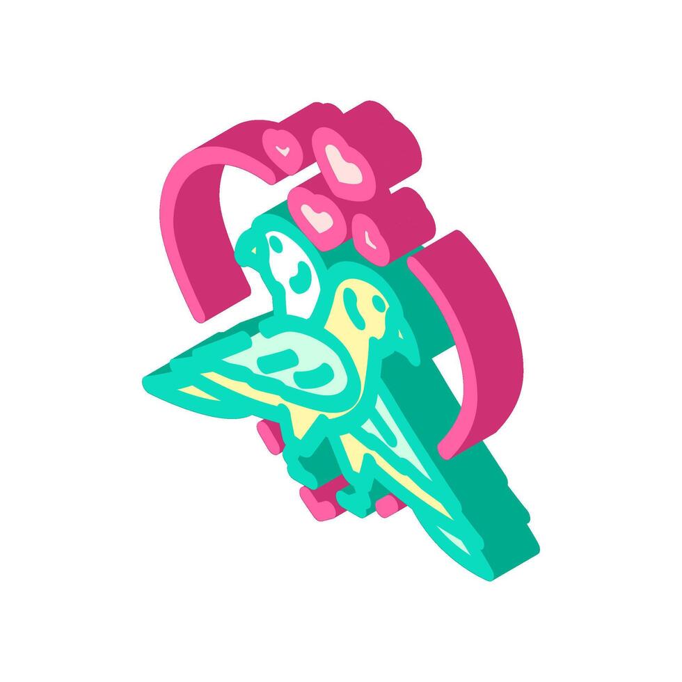 lovebirds isometric icon illustration vector