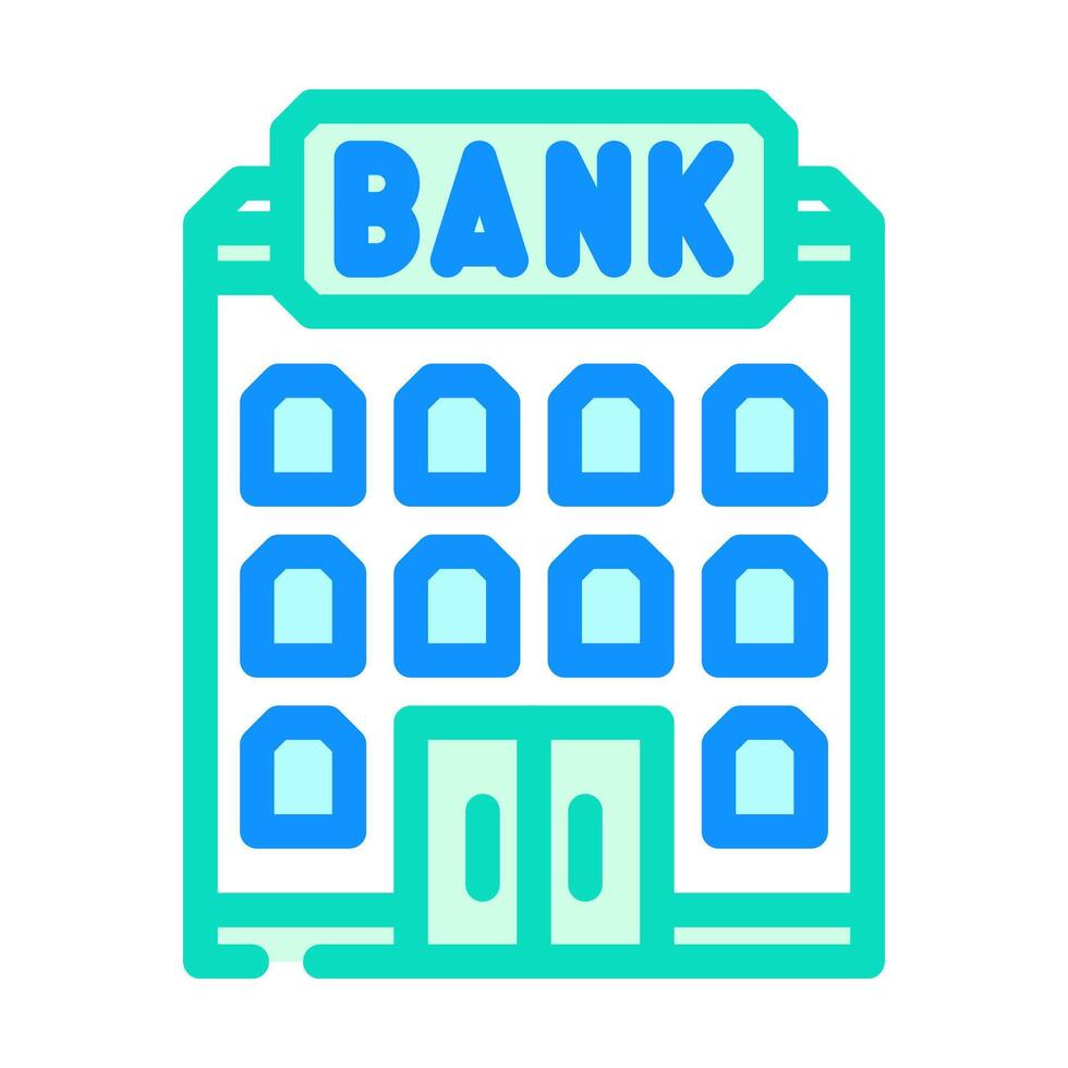 transfer bank building color icon illustration vector