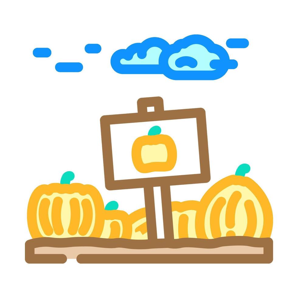 pumpkin patch autumn color icon illustration vector