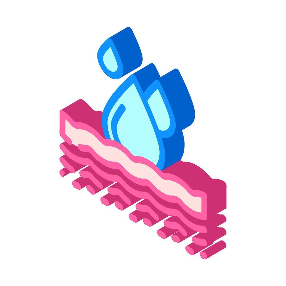 fast absorbing product label caution isometric icon illustration vector