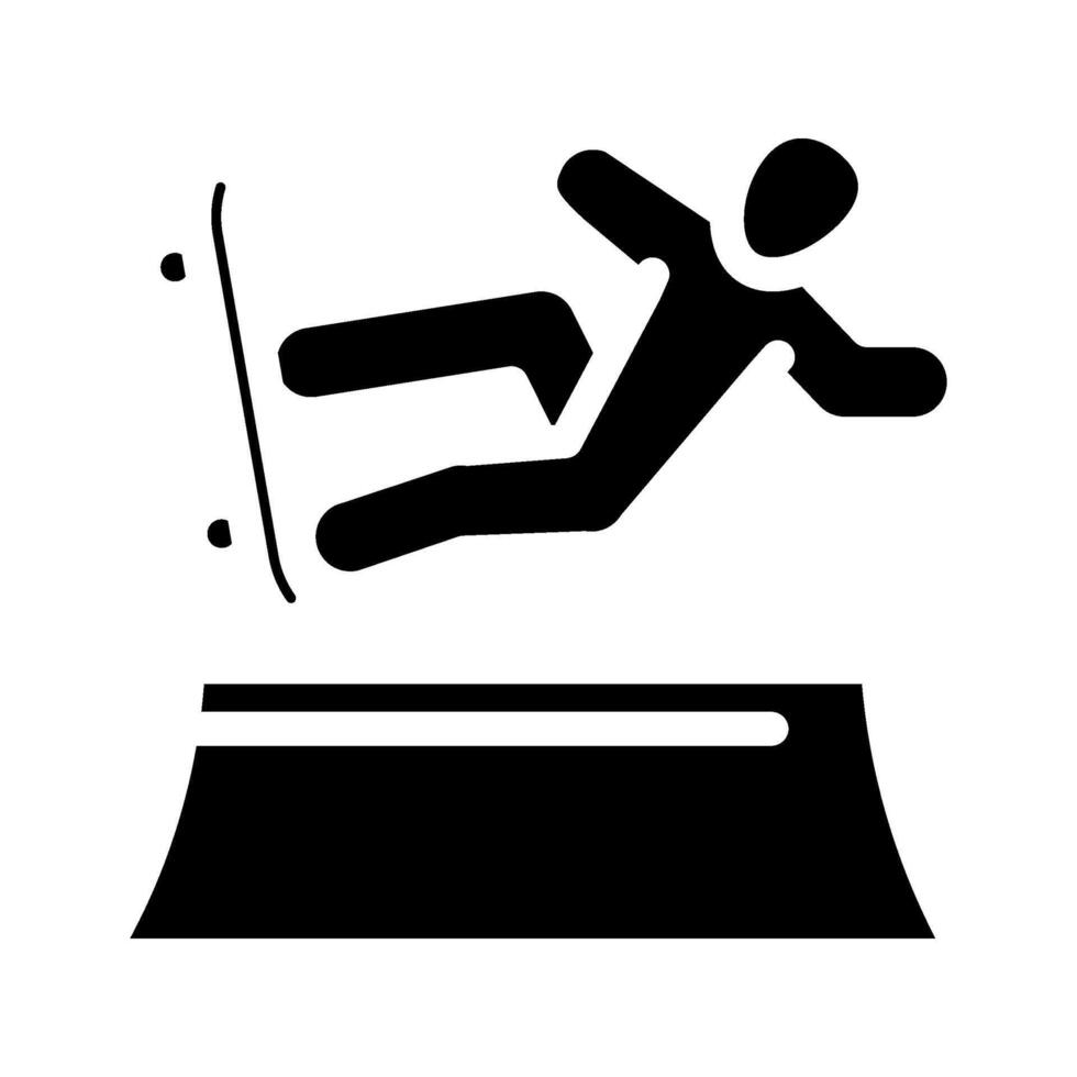 vert skating skateboard sport glyph icon illustration vector