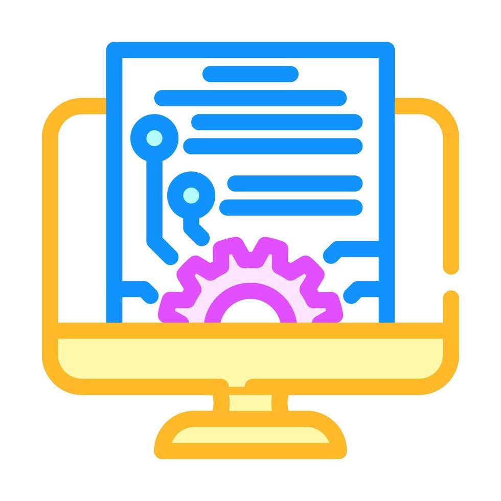 information technology management business color icon illustration vector
