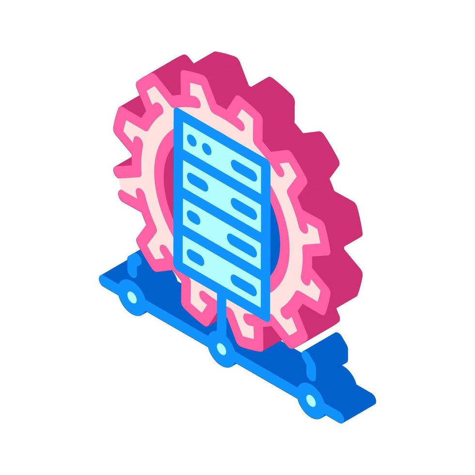 it infrastructure management business process isometric icon illustration vector