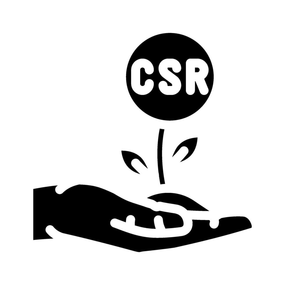 corporate social responsibility business glyph icon illustration vector