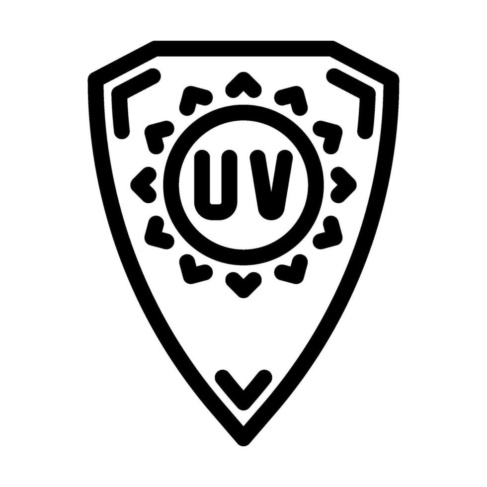 uv protection product label warning line icon illustration vector