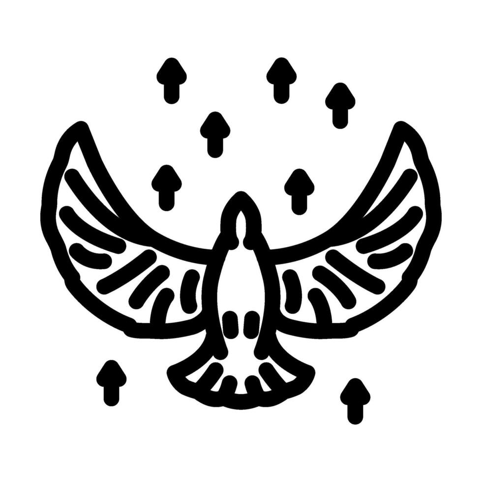 flying bird progress line icon illustration vector