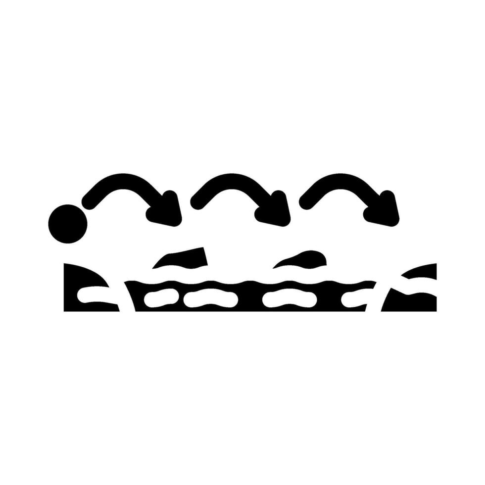 stepping stones progress glyph icon illustration vector