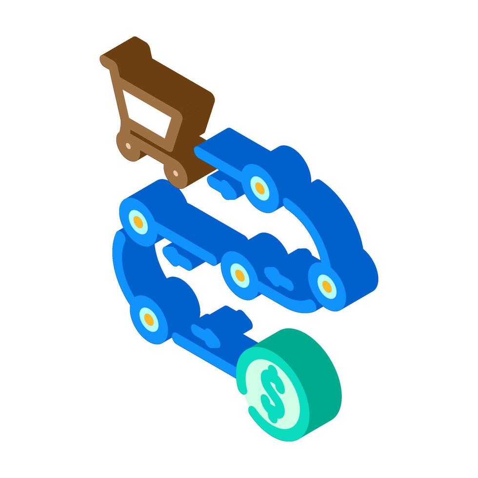 sales process business process isometric icon illustration vector