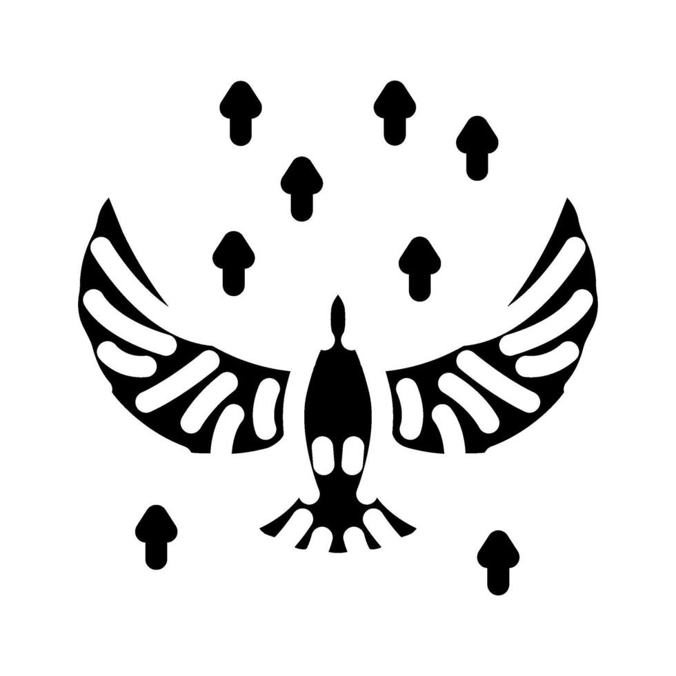 flying bird progress glyph icon illustration vector