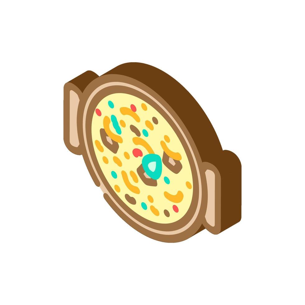 making homemade soup autumn isometric icon illustration vector