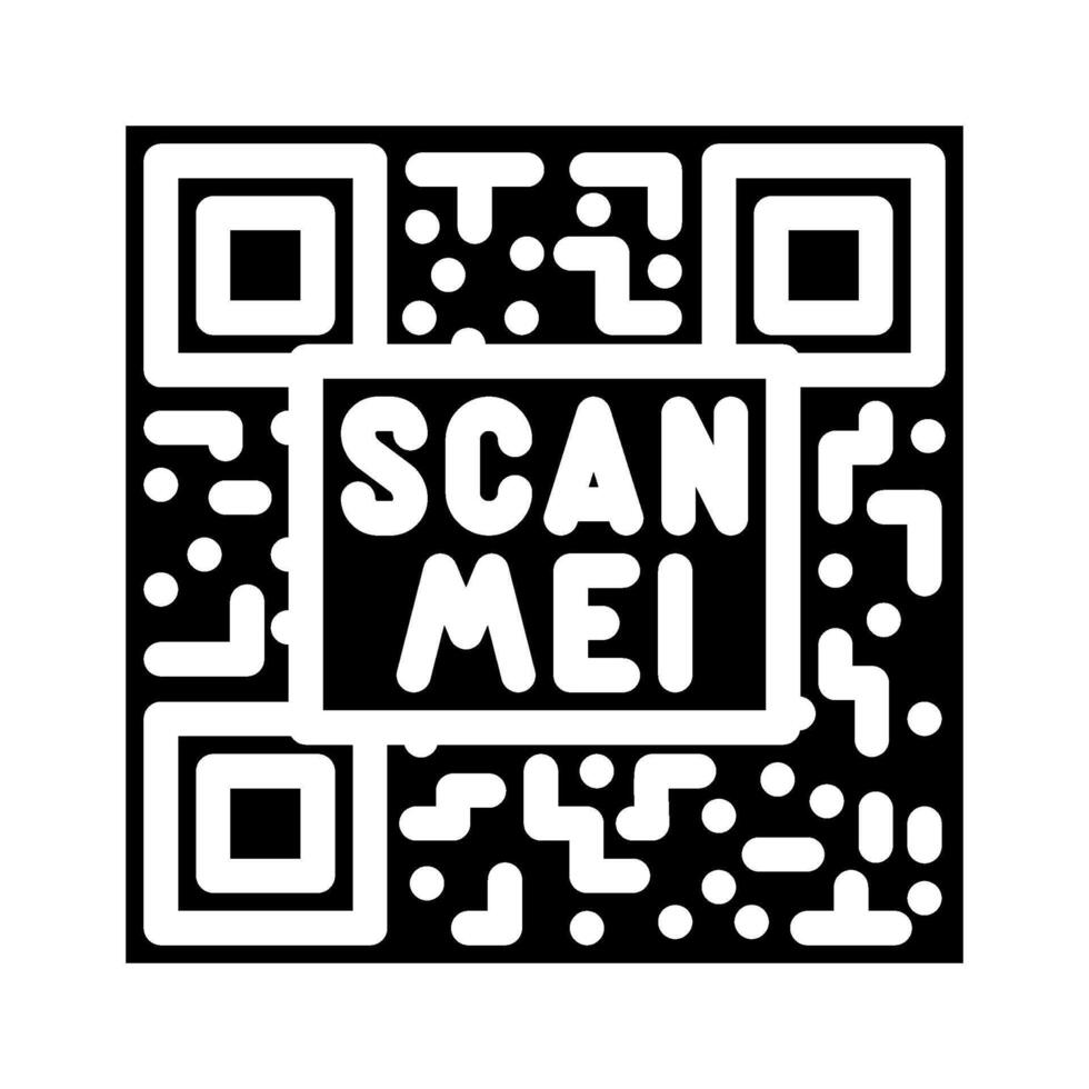 scan me product label caution glyph icon illustration vector