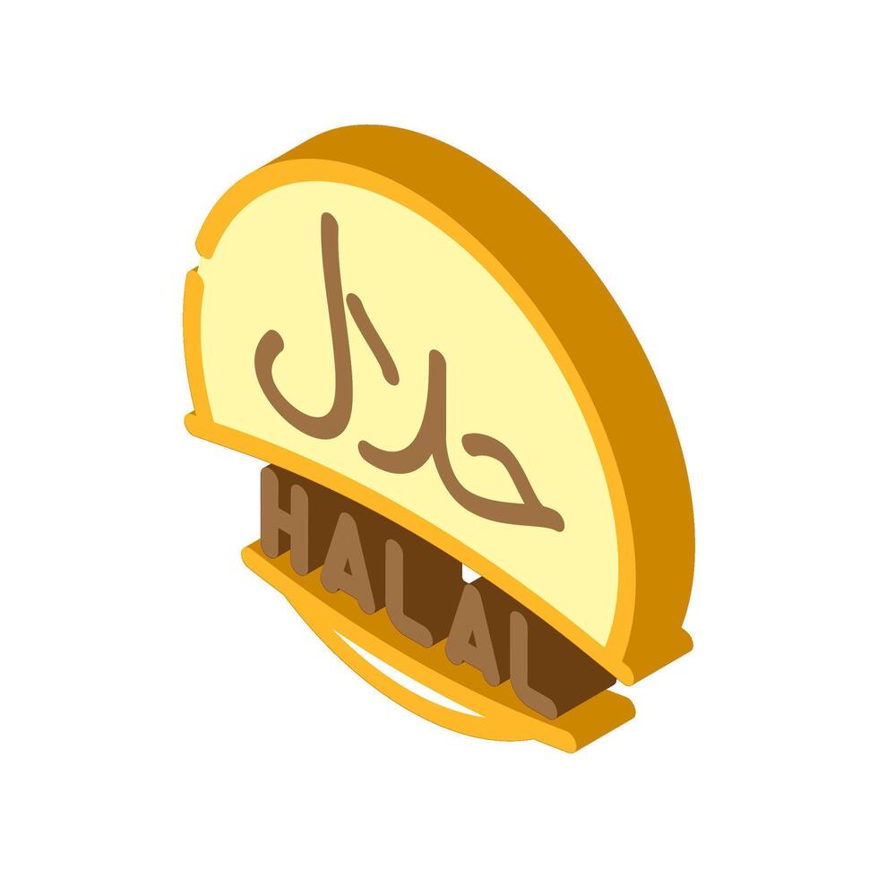 halal product label warning isometric icon illustration vector