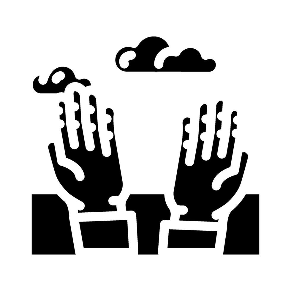 hand reaching sky progress glyph icon illustration vector