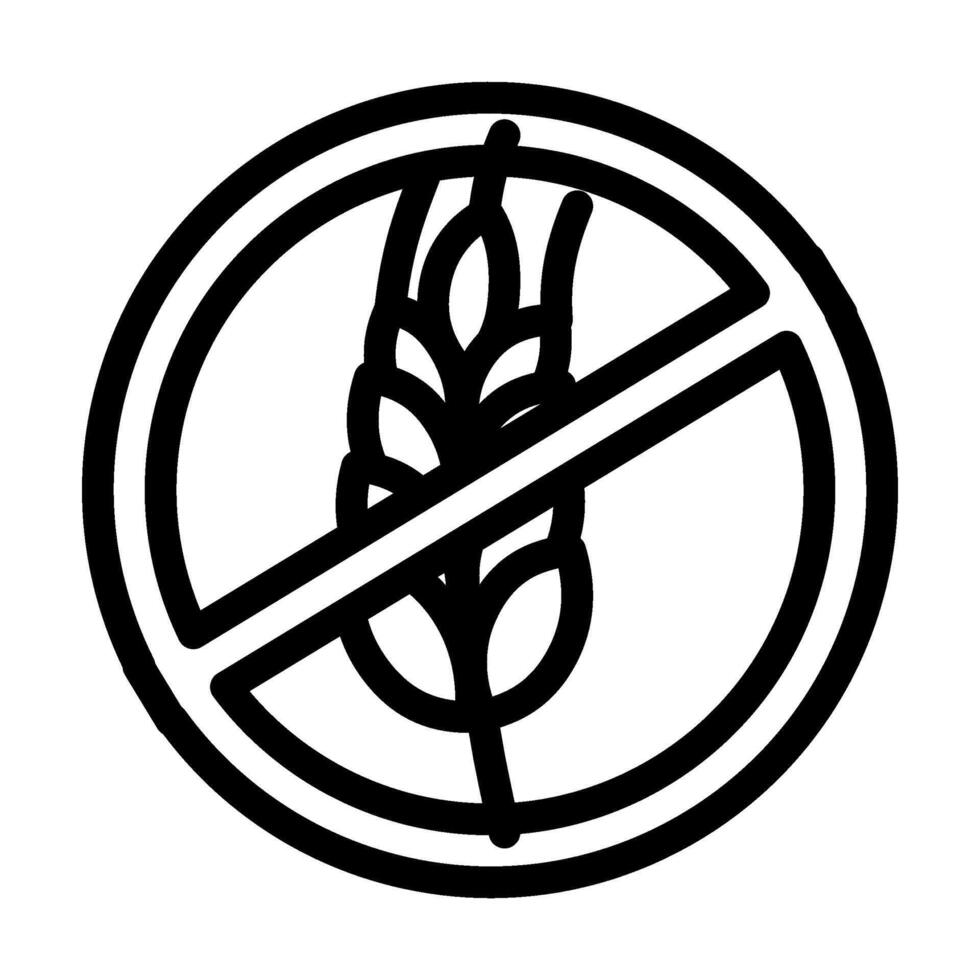 gluten free product label warning line icon illustration vector