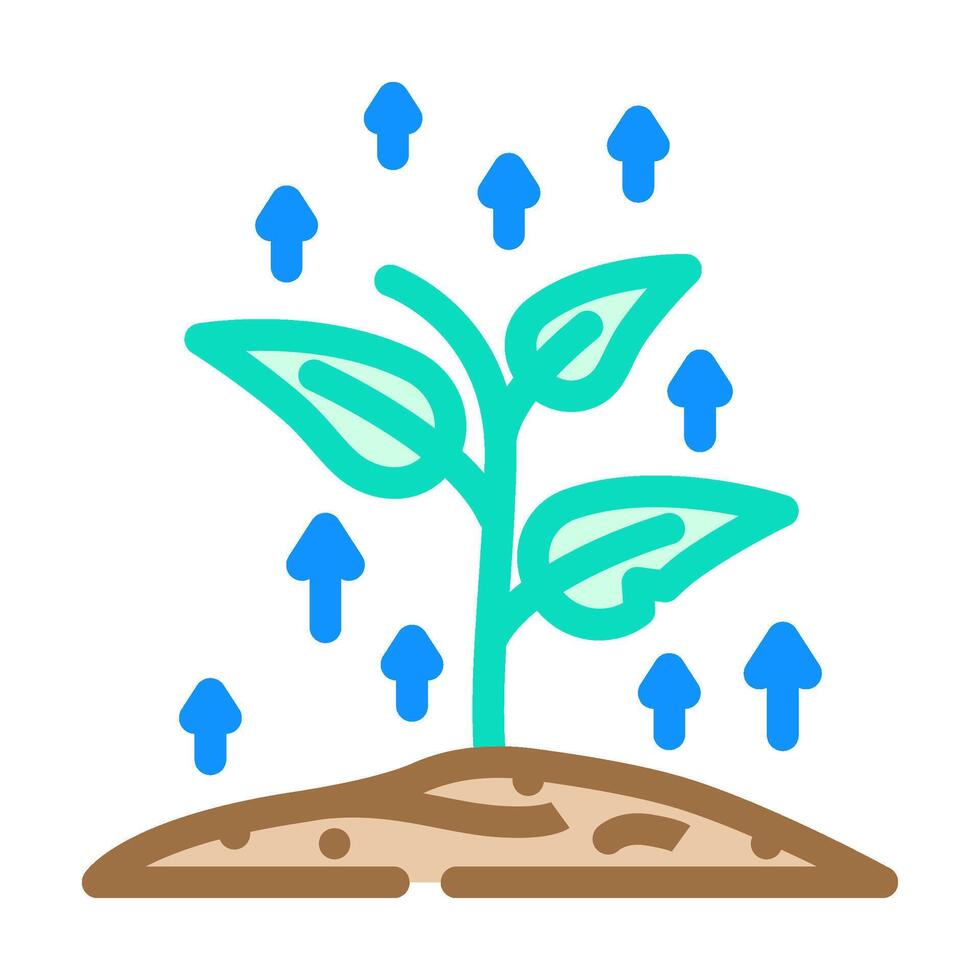 growing plant progress color icon illustration vector