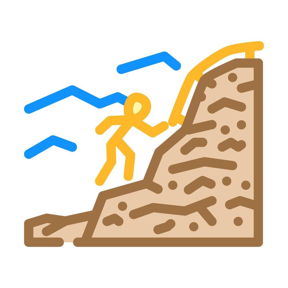 climbing mountain progress color icon illustration vector