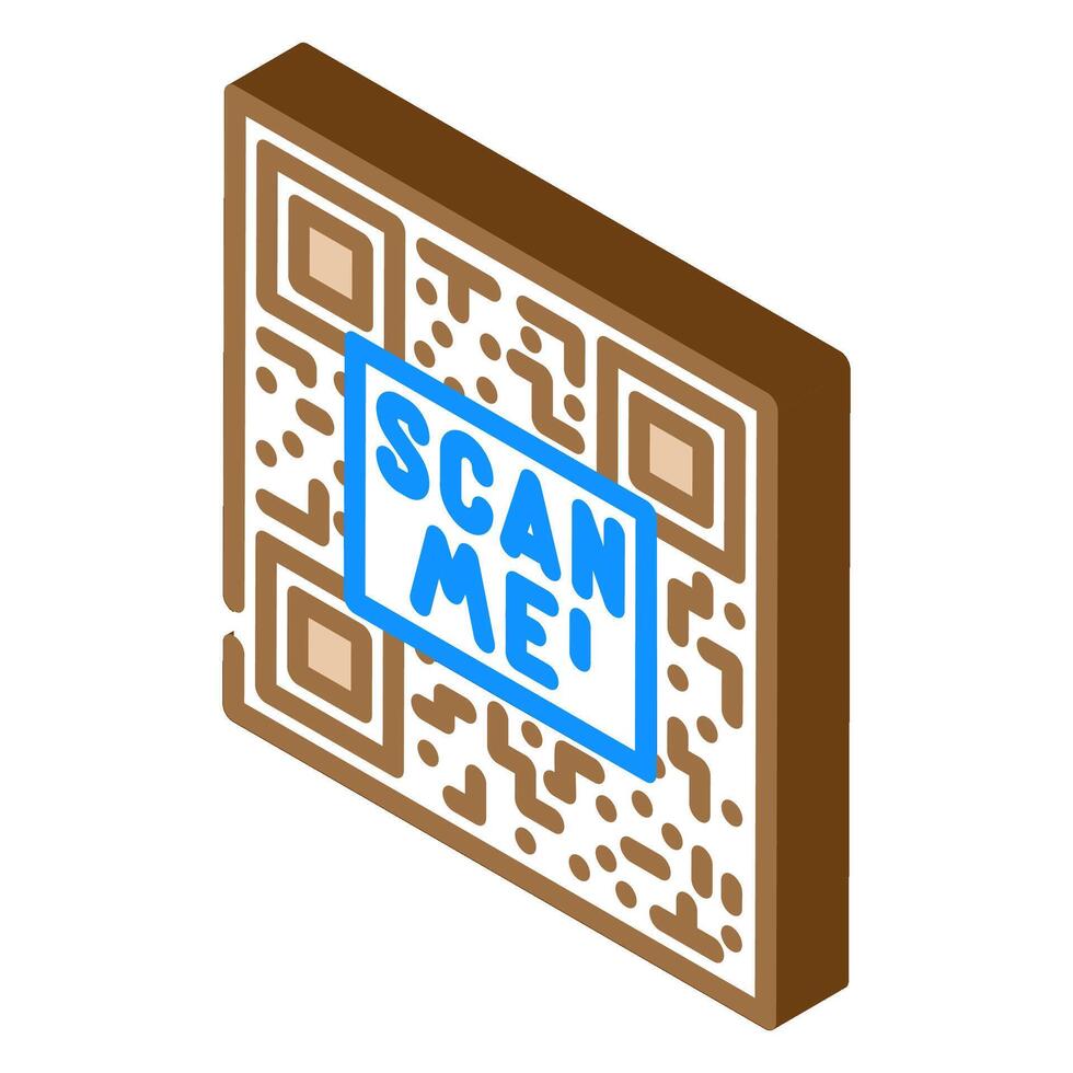 scan me product label caution isometric icon illustration vector