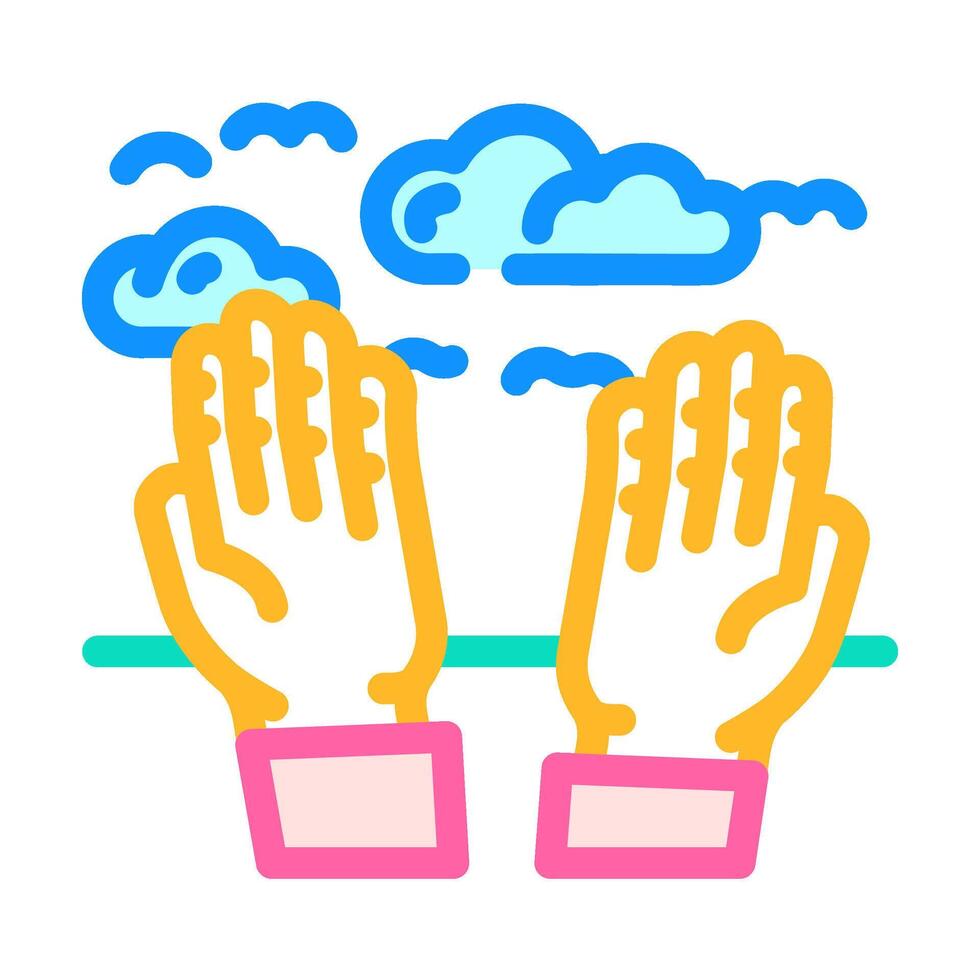 hand reaching sky progress color icon illustration vector