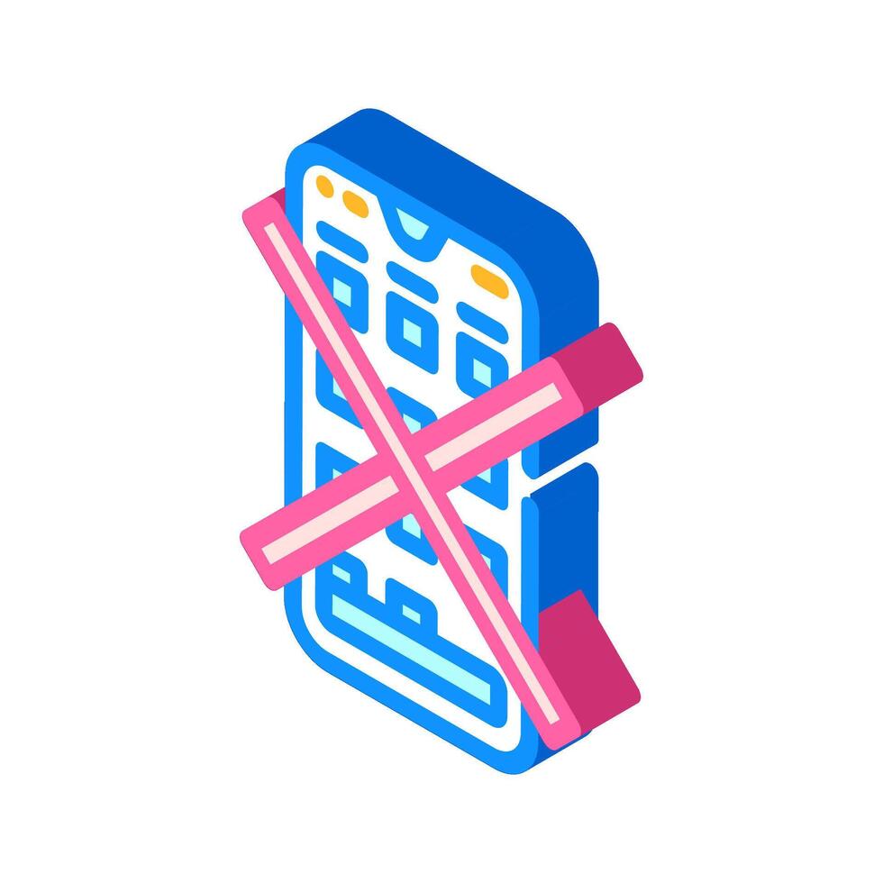 no app required label product caution isometric icon illustration vector