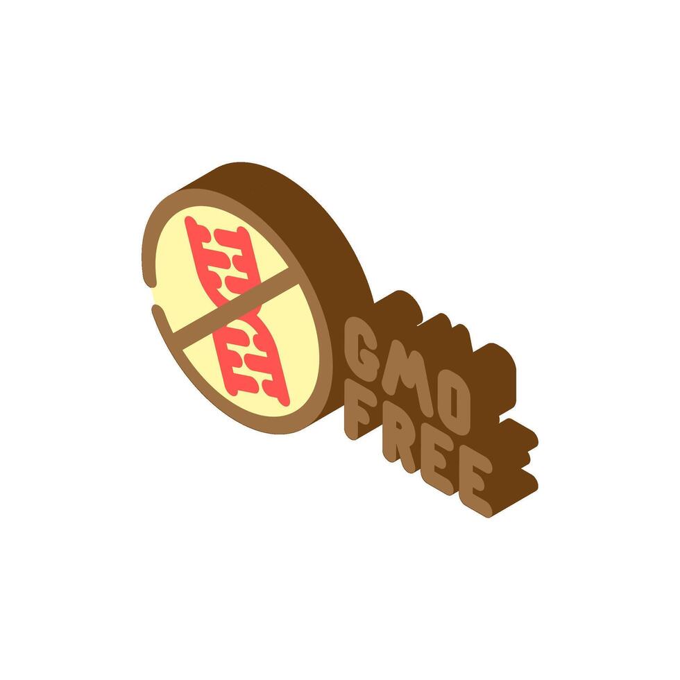 gmo free product label warning isometric icon illustration vector