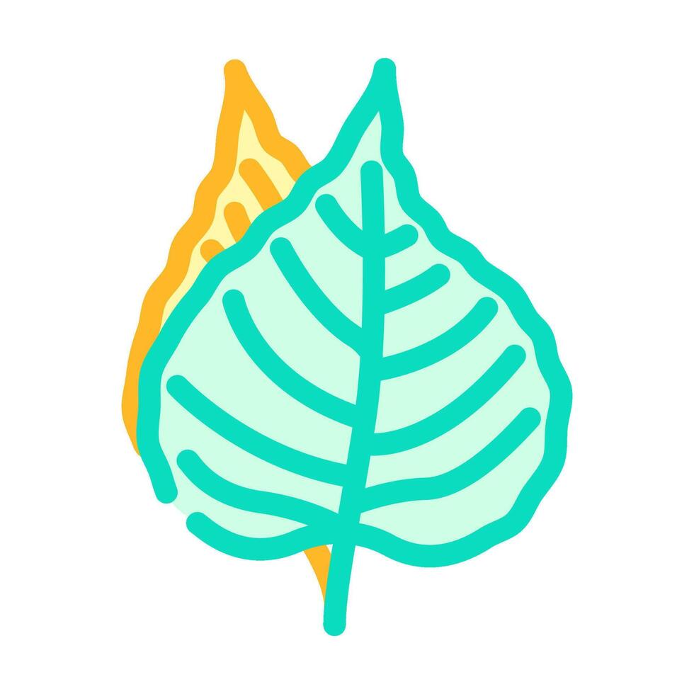 bodhi leaf buddhism color icon illustration vector