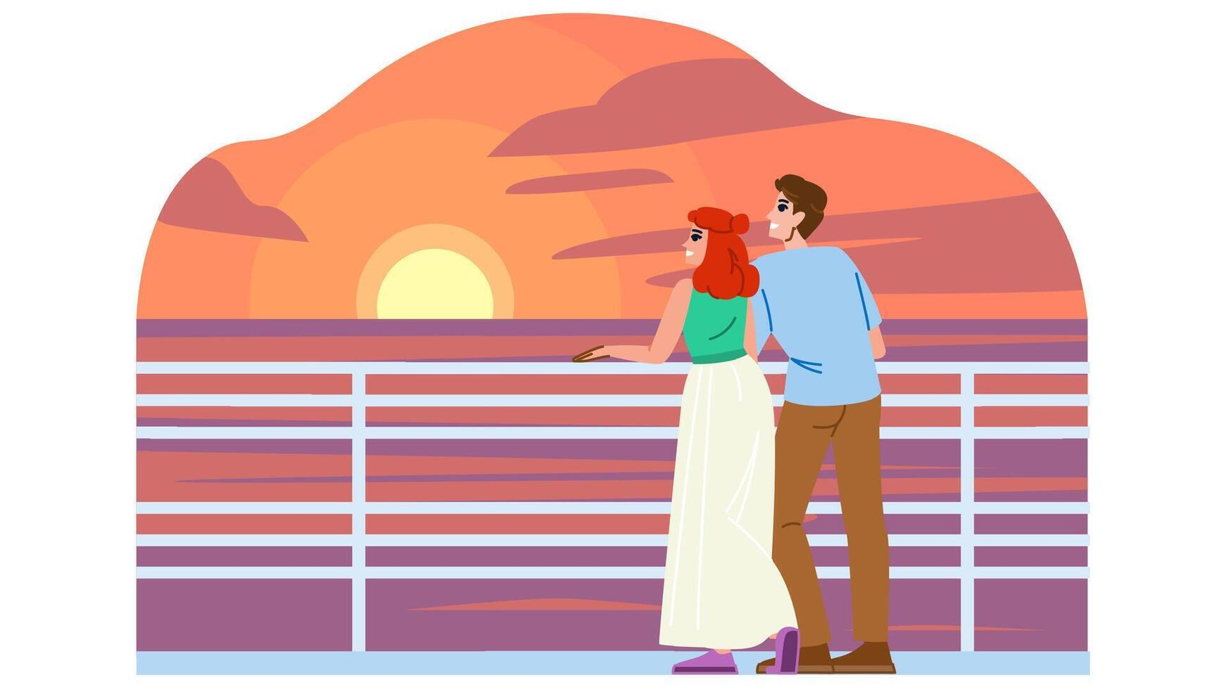 beach watching sunset vector