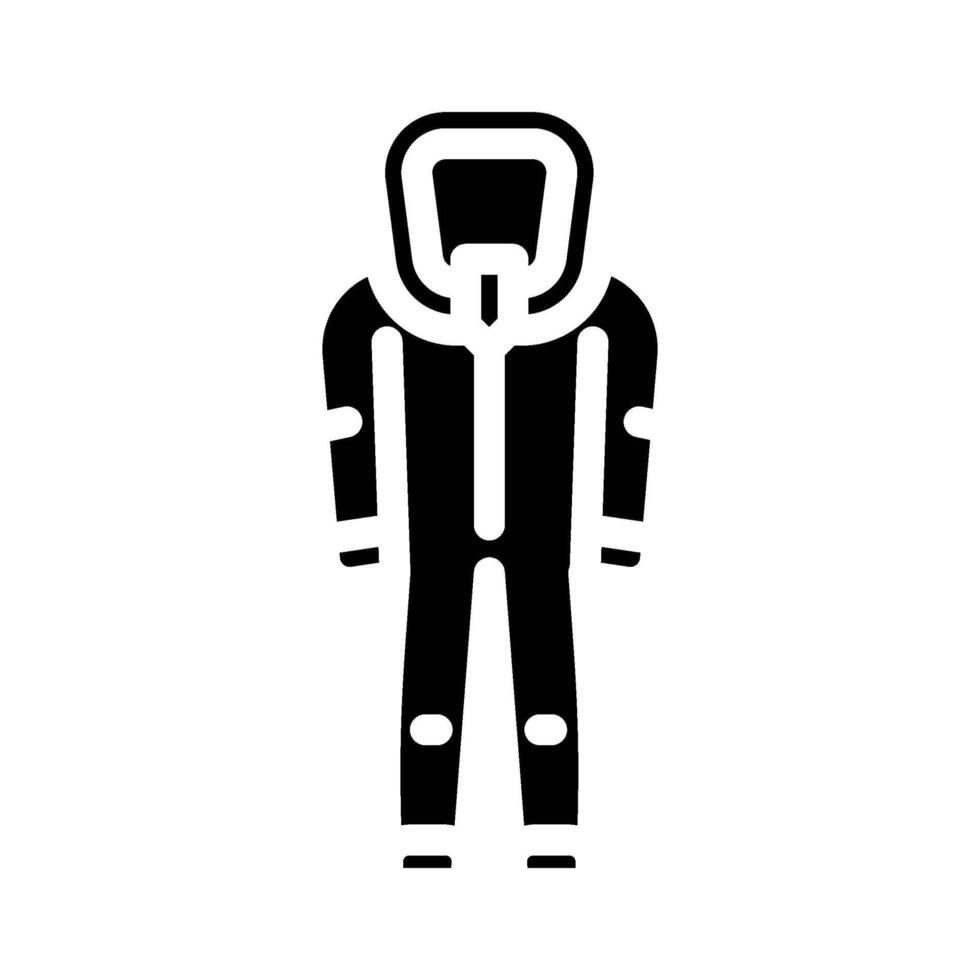 hazmat suit ppe protective equipment glyph icon illustration vector