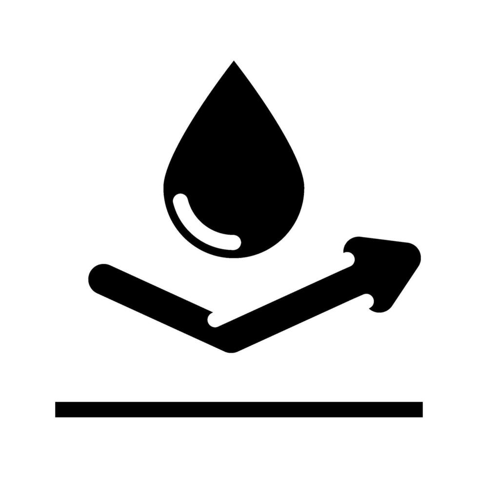 splashproof product label caution glyph icon illustration vector