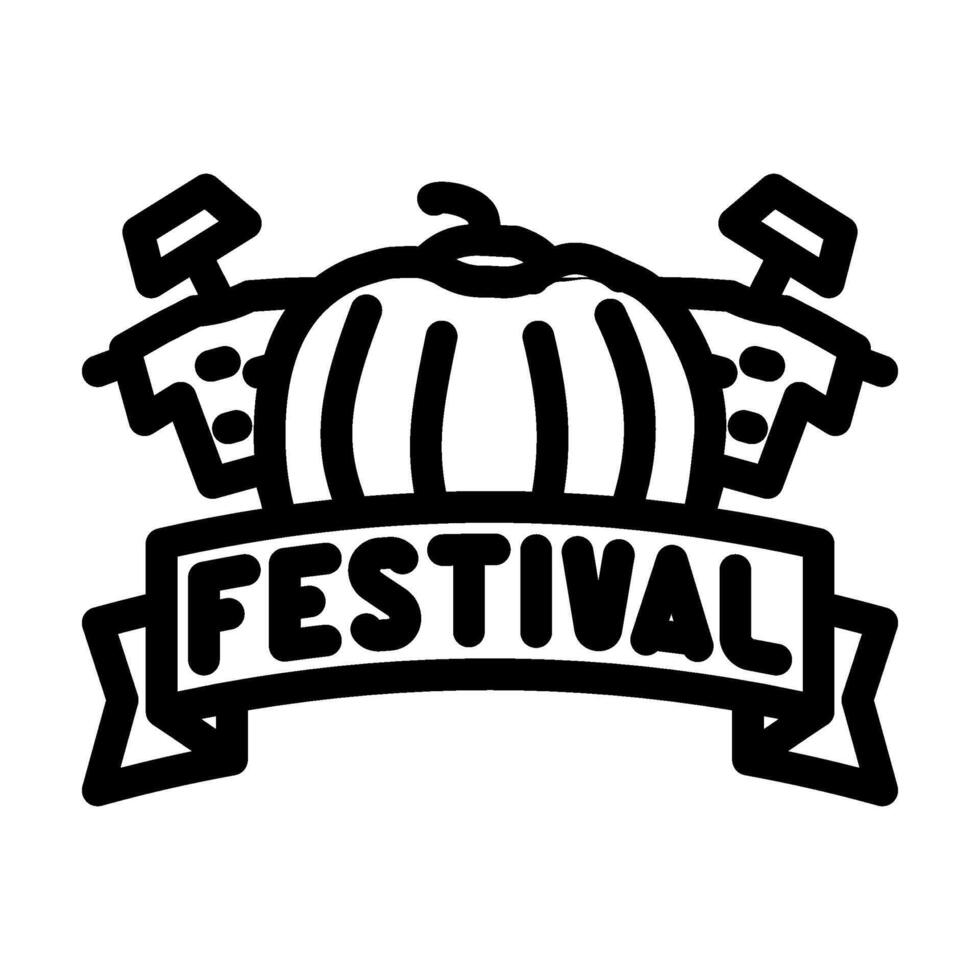 fall festivals autumn line icon illustration vector