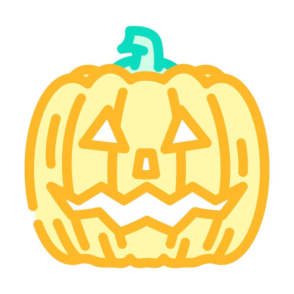 pumpkin carving autumn color icon illustration vector