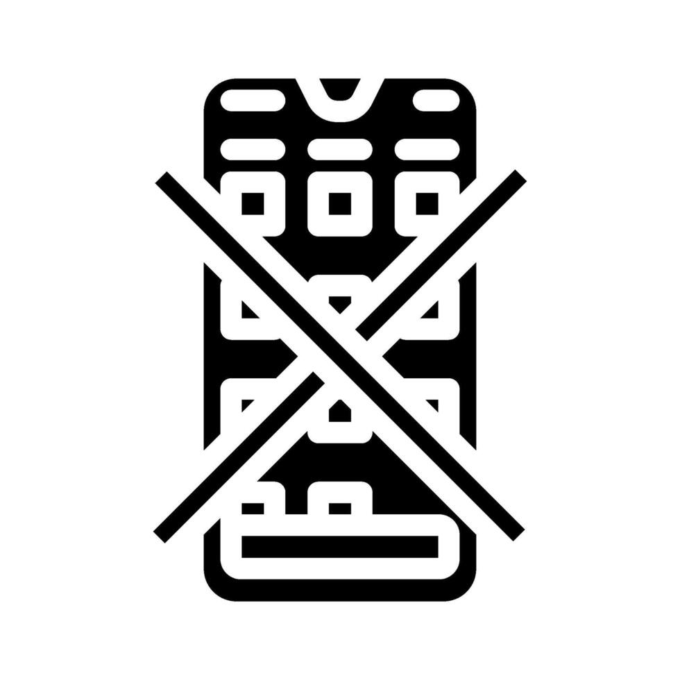 no app required label product caution glyph icon illustration vector