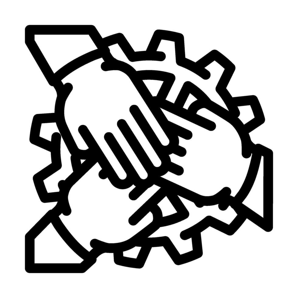 employee engagement business process line icon illustration vector