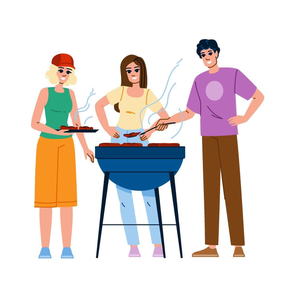 grill barbecue with friends vector