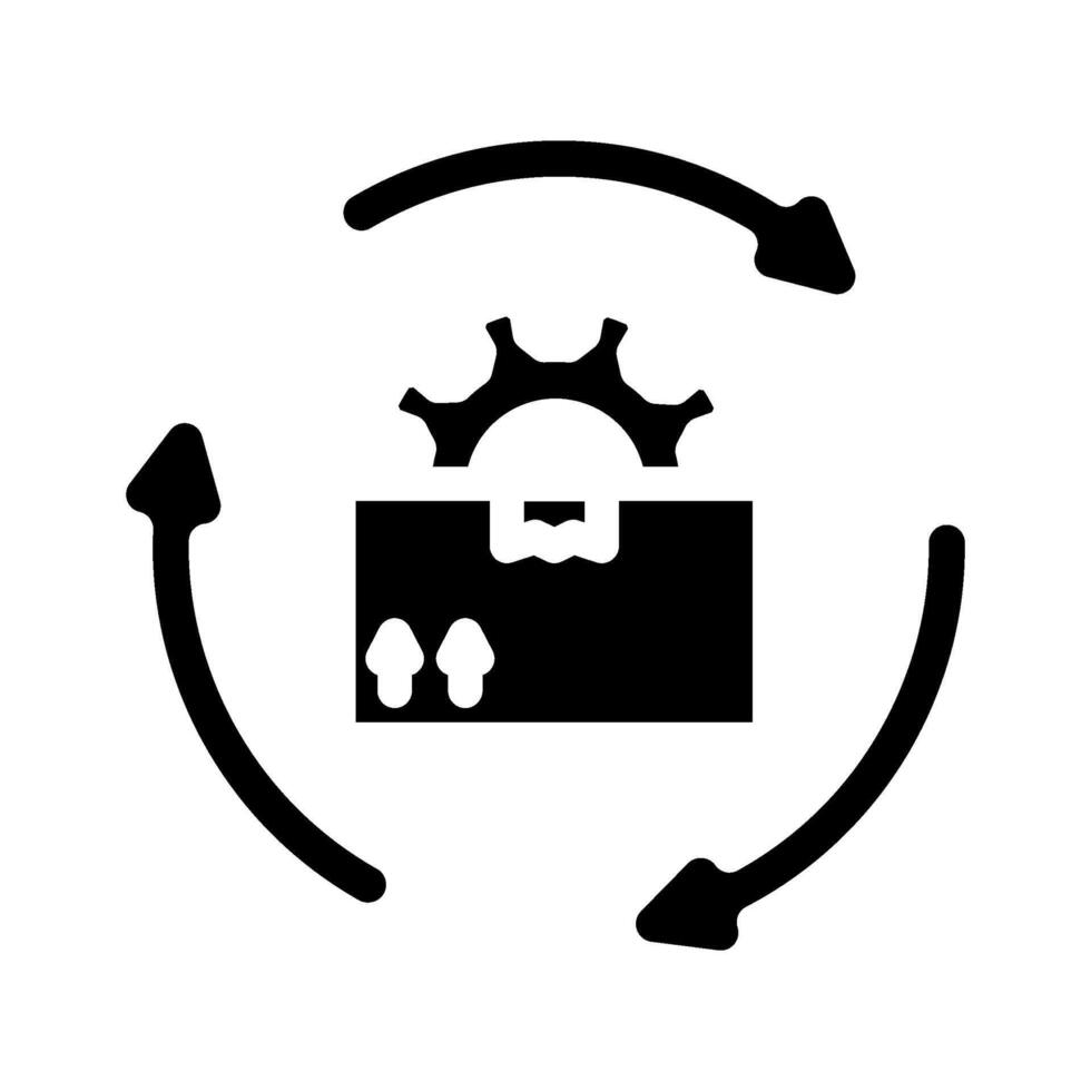 inventory management business process glyph icon illustration vector