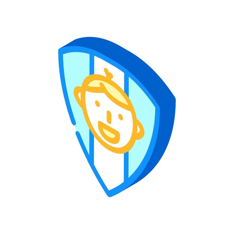 child proof product label caution isometric icon illustration vector