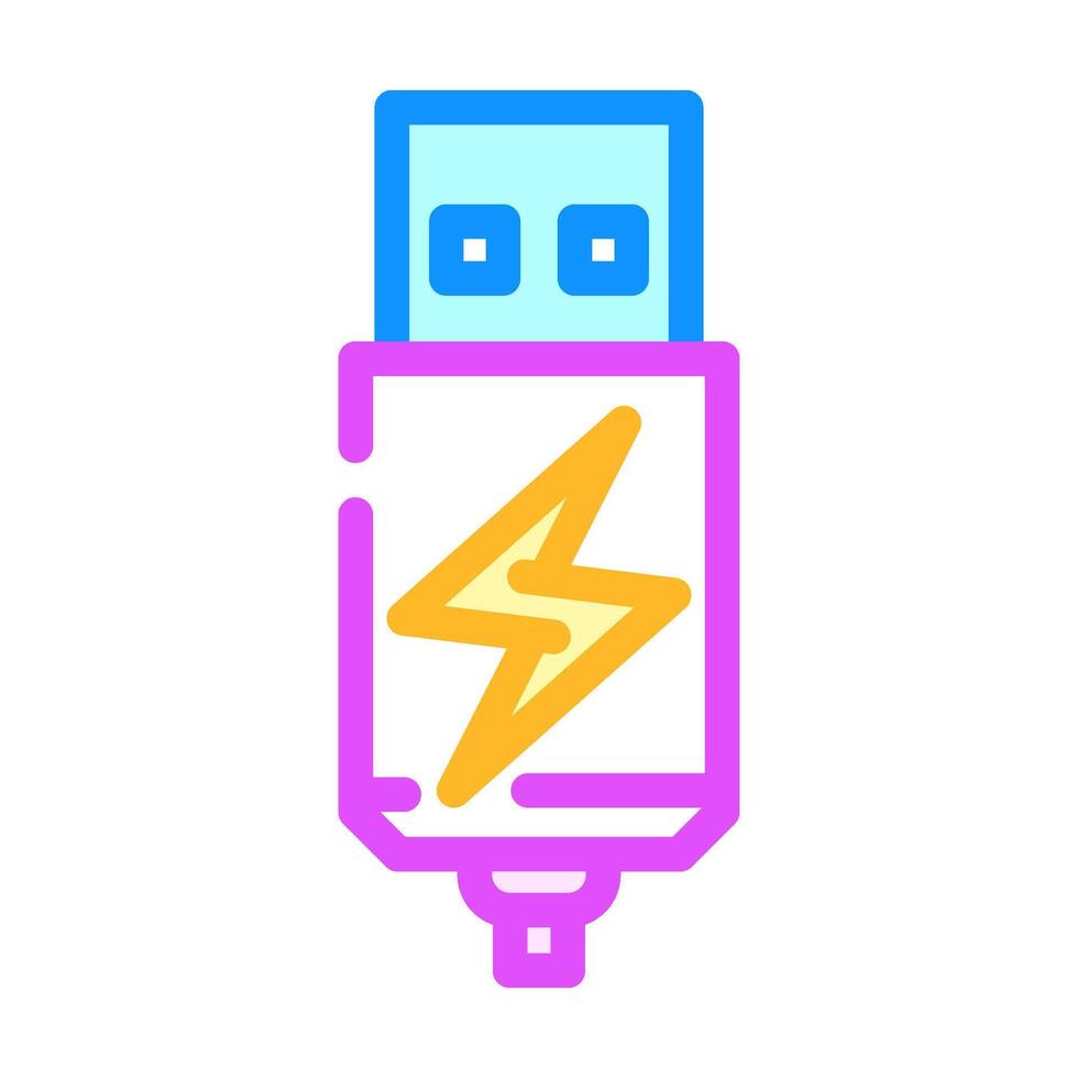 usb charging label product caution color icon illustration vector