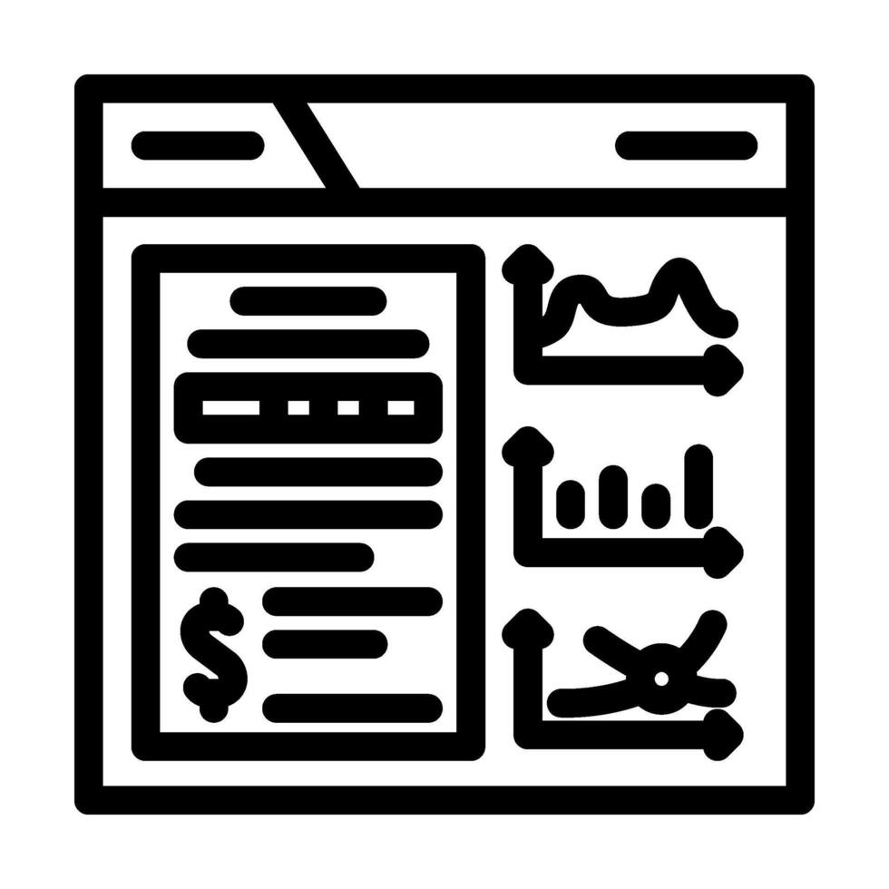 business intelligence process line icon illustration vector