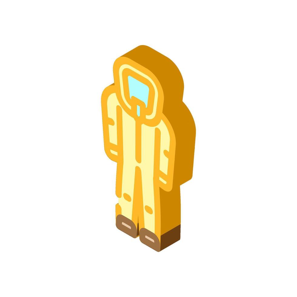 hazmat suit ppe protective equipment isometric icon illustration vector