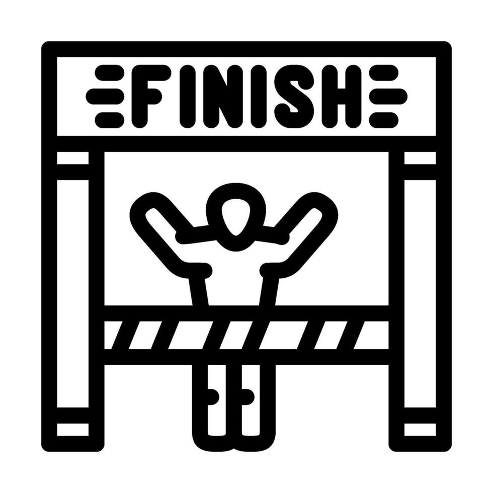 marathon finish line progress line icon illustration vector