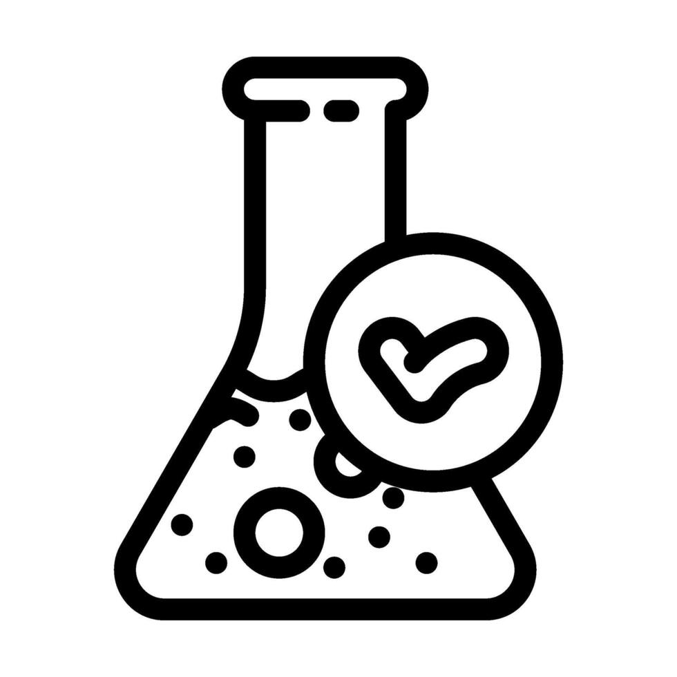 lab verified label product caution line icon illustration vector