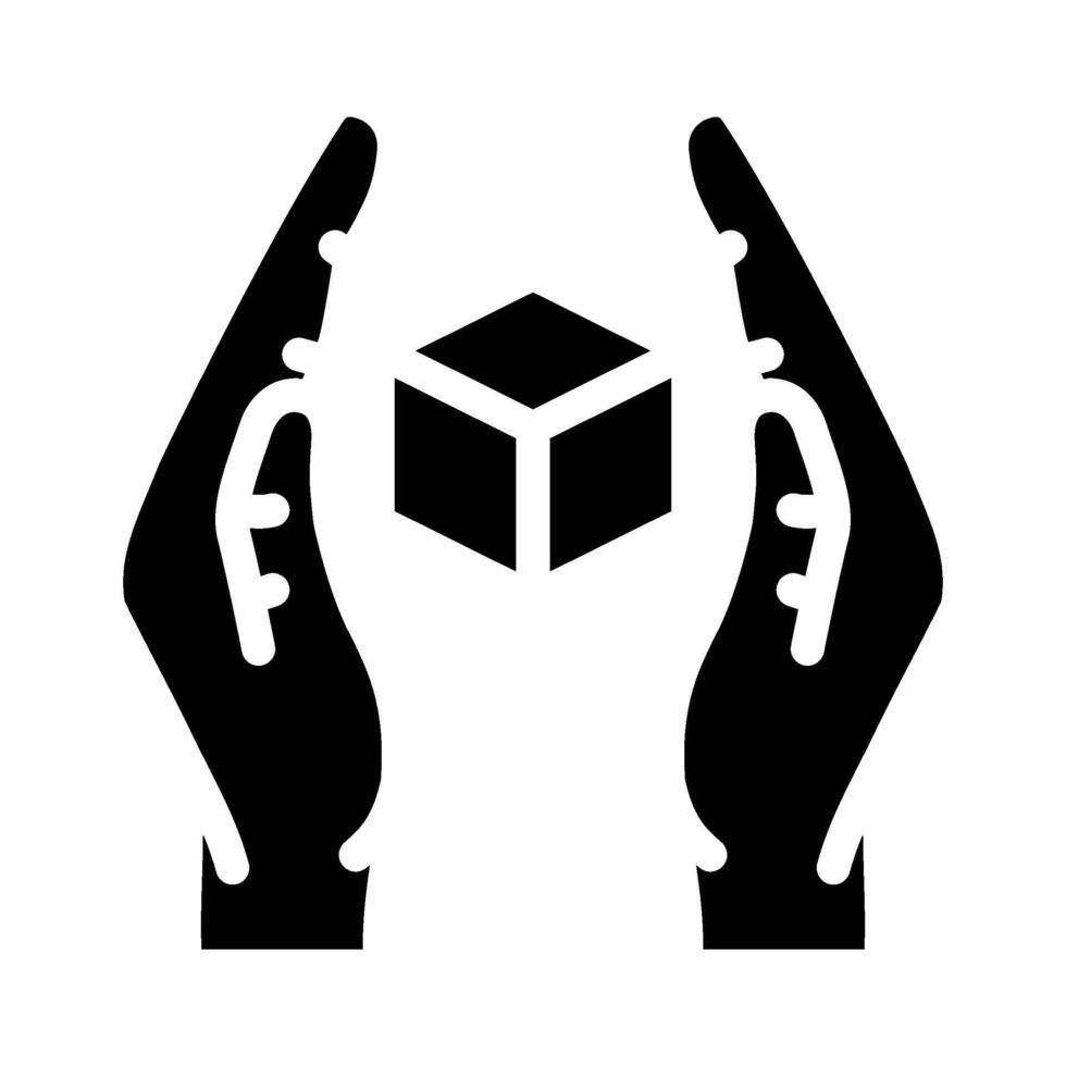 handle with care product label warning glyph icon illustration vector