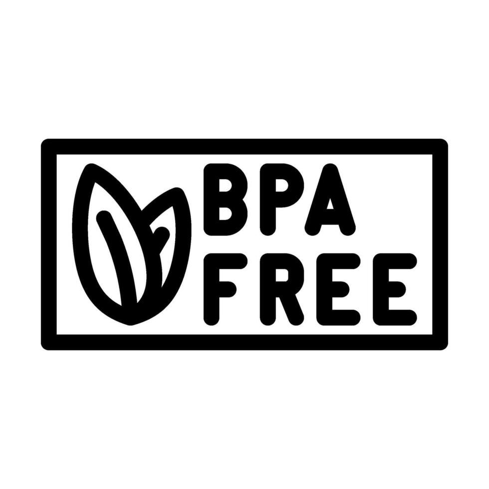 bpa free product label warning line icon illustration vector