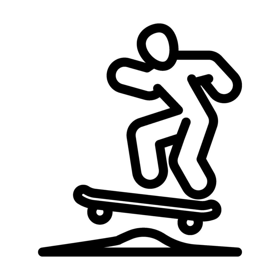 skateboard tricks line icon illustration vector