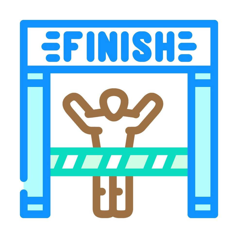 marathon finish line progress color icon illustration vector